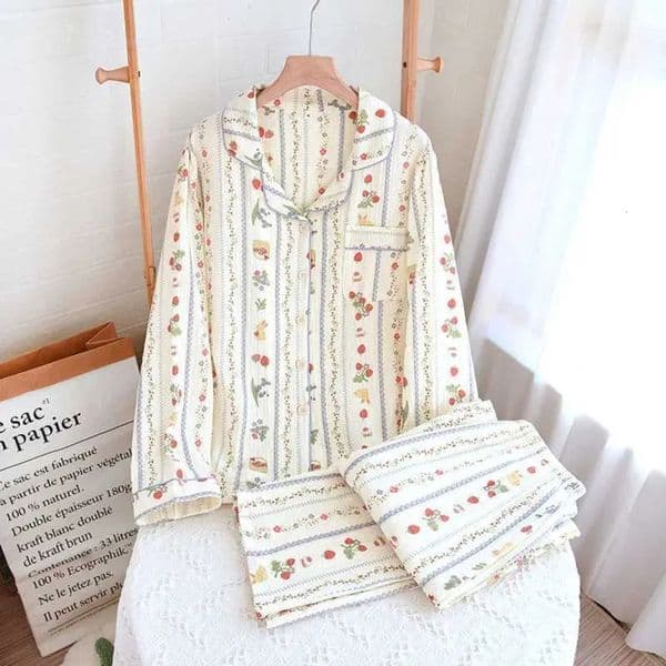 2026 New Lingerie Lingerie Pyjamas For Women Summer/Spring Pajamas Pure Cotton pijamas woman Underwear Pijamas Woman Long Sleeve Sleepwear Womens Set Floral Hom 31