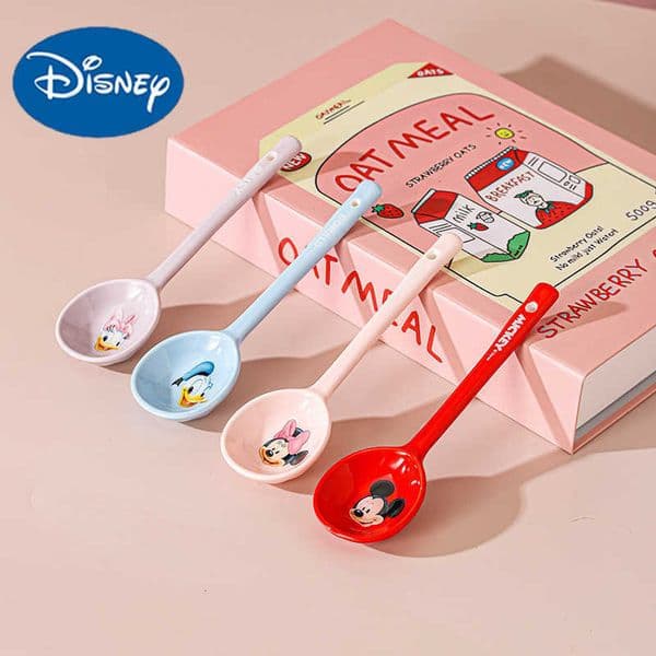 Mickey ceramic small spoon for home use cute cartoon soup spoon long-handled spoon Disney Mickey L260608ACIJ