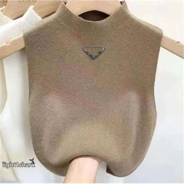 d top 2026 Summer short designer clothe womens knit sexy base shirt thin triangle Letter embroidery for womans vest top waistcoat jumper woman luxury d top a62