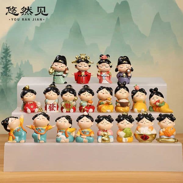 Tang Xiaoyuan Ancient Style Creative Small Items Gift Desktop Ornaments Xian Luoyang Souvenirs Market Cultural and Creative Trendy Toys Exhibition L260606