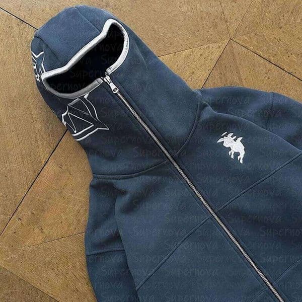 Men's clothing Zip Up Hoodie Vintage Casual Pattern Oversize Hip Hop Punk Streetwear Clothing new in hoodies & sweatshirts 26Y0608