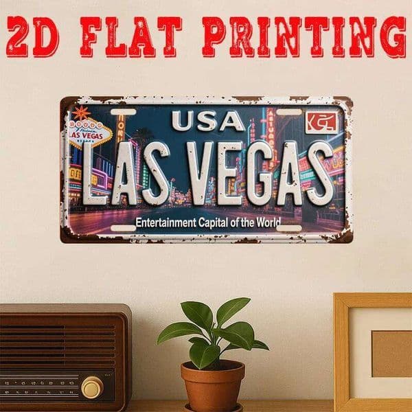 2D Flat, 1pc Las Vegas Nevada Metal Sign - Vintage -Themed Wall Art with Iconic Strip Logo, Retro Plaque for, Bar, for Cave 26L0608