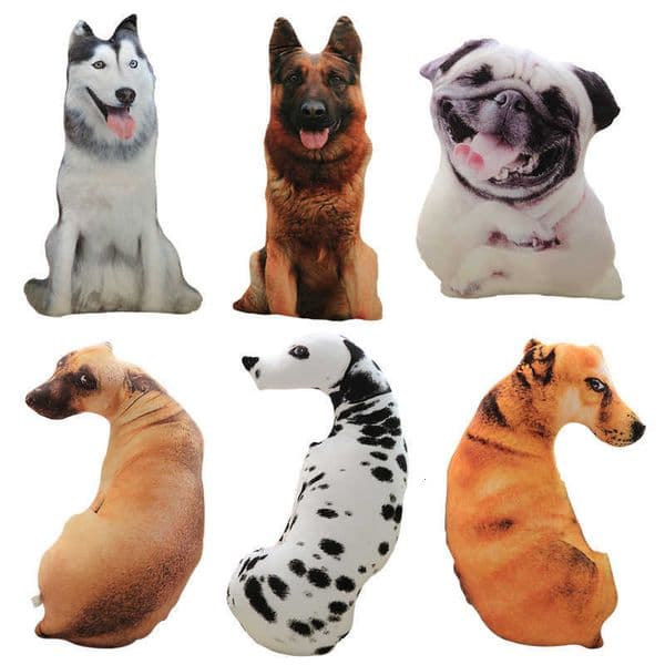 Dog 50cm Cute Plush Simulation Toy 3D Printing Stuffed Animal Dog Plush Pillow Stuffed Cushion Kids Doll Home Decro Gift M260608