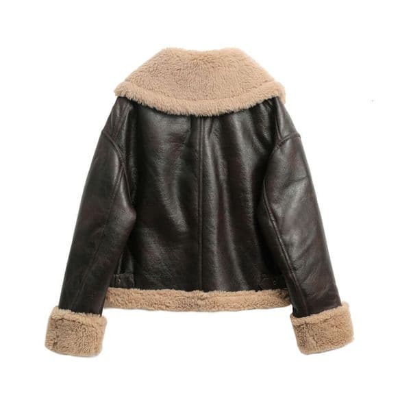 2026 New ZVRI New Style Autumn Winter Women's Thickened Warm Double-Sided Short Jacket Brown Coat F6.20#110 Women's Clothing Free Shipping 93a