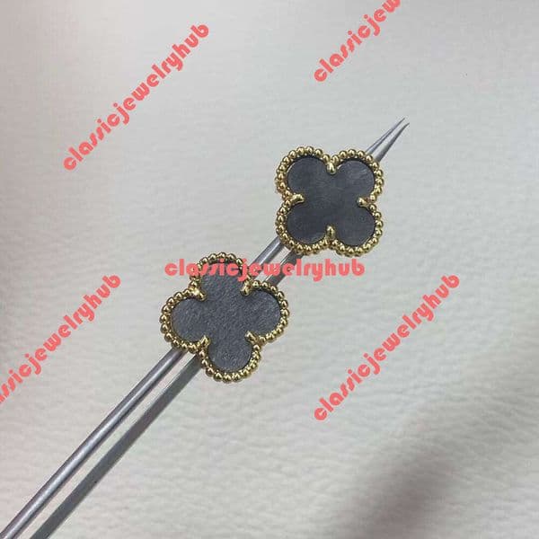 earrings designer for women Medium Four Leaf Clover Earrings Rose Gold Sier With Sparkling Stone Stylish And Elegant vanly cleeffly