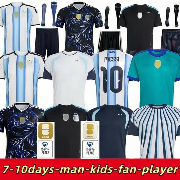 Argentina jersey 2026 World Cup Soccer Jerseys MESSI MARTINEZ ALVAREZ FERNANDEZ MARTINEZ ALLISTER 50th 26 27 Home Away football shirts Men Women kids kit S-4XL