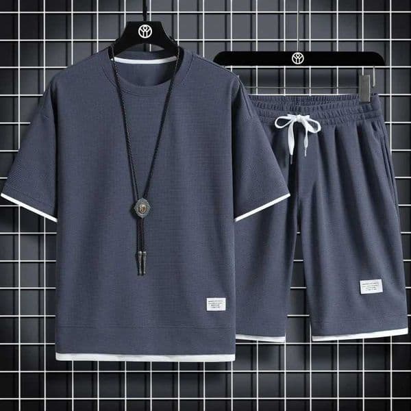 2026 Summer New Comfortable Sports Set Mens Running and Set Short slved Quick Drying Two Piece Set Large Set Z260608