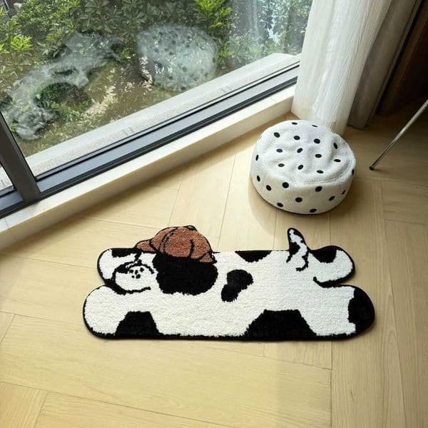 Tufting Long Dog Bathroom Mat Kids Bedside Bedroom Rug Soft Cartoon Animal Living Room Carpet Floor Pad Home Decor 45x100cm D260608