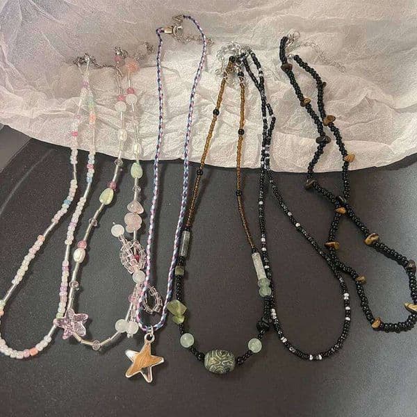 Natural Stone Black Beads Choker Necklace For Stainless Steel Bead Hip Hop Neck Chain Men Jewelry Accessoriees New