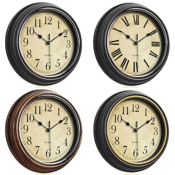 Non 12 Retro Quiet Wall Clock Ticking ical Clocks Arabic/Roman NumeralsM240731 Y260608