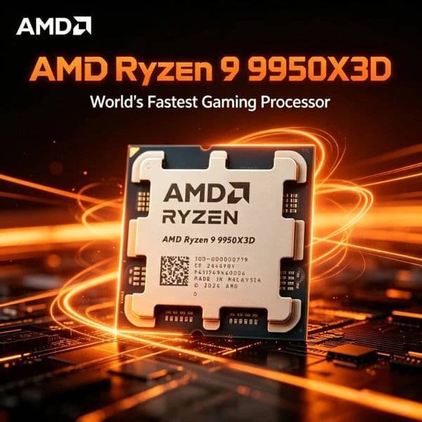 AMD Ryzen 9 9950X3D 16-Core 32-Thread 43GHz Up To 57GHz AM5 CPU 128MB 3D V-Cache 4nm Zen 5 Desktop Processor High-End Gaming