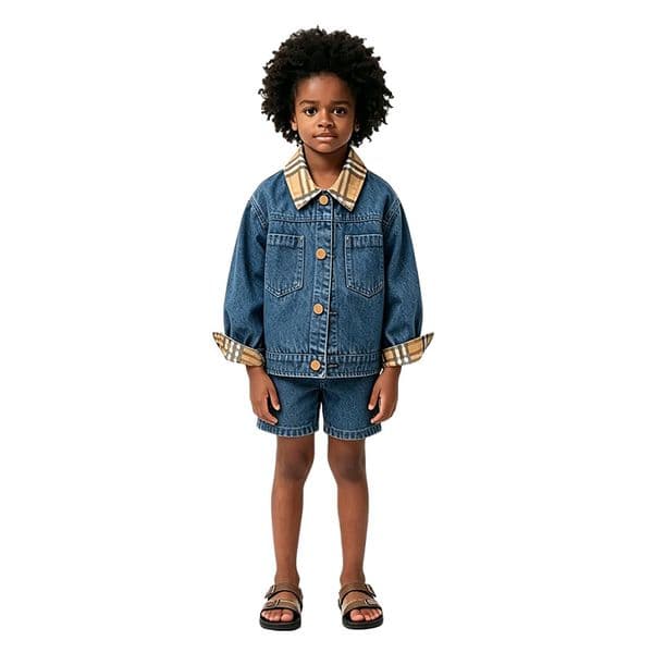 Checkered Kids Denim Jacket Coat Baby Boys Girls Jackets Outerwear Autumn Winter Plaid Designer Children Clothes