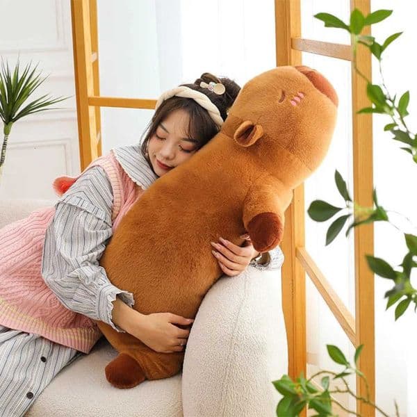 stuff Toy Kawaii Game animal And Capybara Plush Toy Stuffed Capibara Fluffy Doll Long Sleep Soft Pillow Sofa Cushion Nap Sleeping Toys For School Xmas Free Sh Y260608
