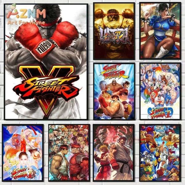 Game S-Street Fighter Poster Aesthetic Canvas Painting Posters and Prints Wall Art Picture for Bedroom Home Decor W260608
