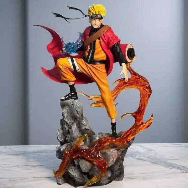 Bandai HOT S 23cm Anime Figure Uzumaki Naruto Uchiha Sasuke Action Model Pvc Statue Desktop Ornament Collection Toys Gift 26L0608