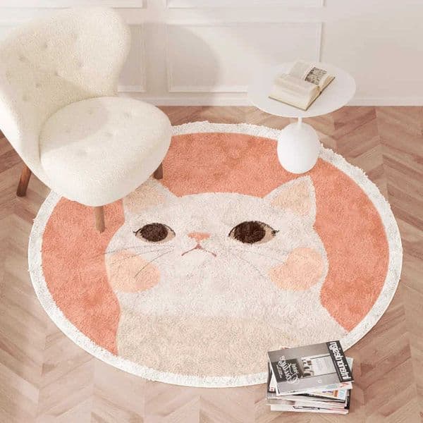 Style Cartoon Bedroom Decor Carpet Cute Round Carpets Living Room Thicken Plush Childrens Rug Fluffy Soft Bedside Floor Mat D260608