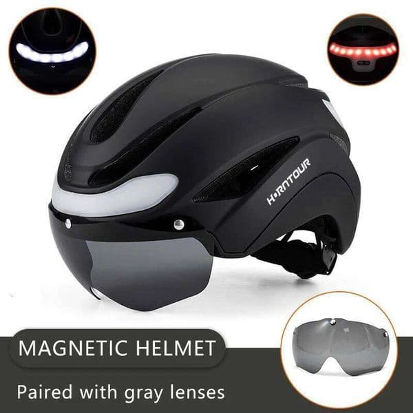 Horntour New Bicycle Ride Lights Racing Road Bike Helmet Men and Women Outdoor Sports Pro Cycling Bicicleta Safety Cap 26Y0608