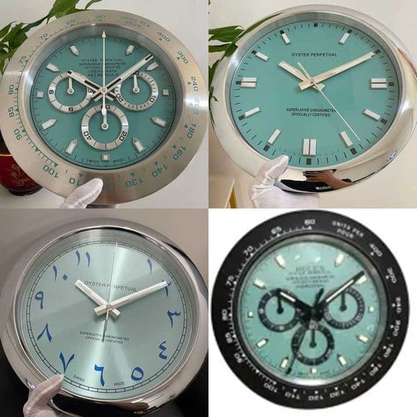 home Luxury decor Wall Green Clock Clock Modern Metal Wall Watch For Home Office Decor Large Tif Blue Accent Silent Movement W250924 Desk K260209 Y260608