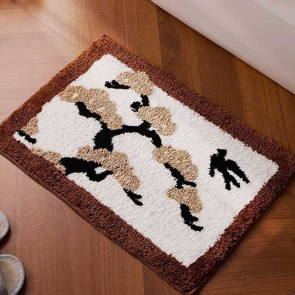 Tufting Soft Pine Bathroom Mat Plants Bath Mat Carpet Doormat Floor Rug Anti Slip Foot Pad Aesthetic Home Room Tidy Decor D260608