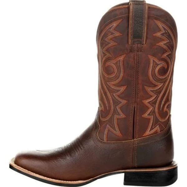 Men Boots Mid Calf Western Cowboy Motorcycle Boots Male Autumn Outdoor PU Leather Totem Med-Calf Boots Retro ed Men Shoes 260605