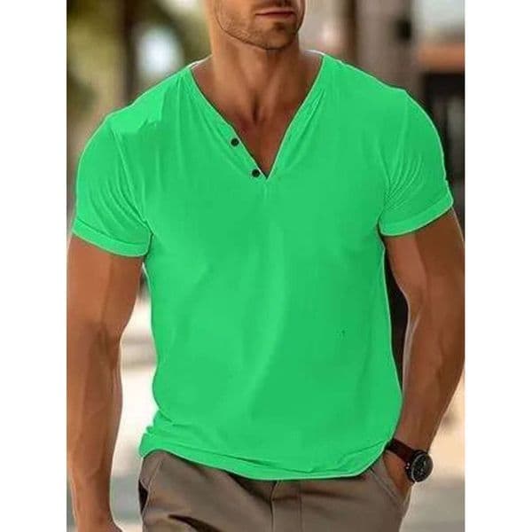 Designer T Shirt The Most Fashionable Style Summer Fashion V Neck Short Sleeve Polo Shirt Solid Color Beach T Shirt For Muscular Men 165