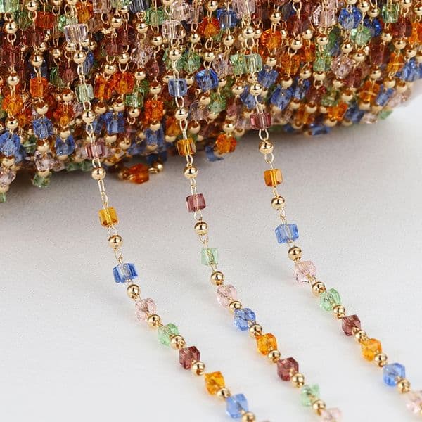 1meter Bohemian Bead Chains KC Gold Chain For Jewelry Making DIY 260608