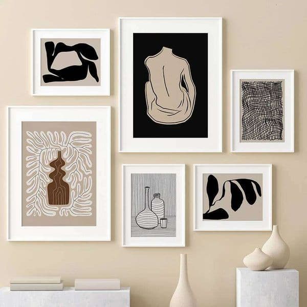 Abstract Figures Body Lines Vase Leaf Wall Art Canvas Painting Posters And Prints Hotel Bar Pictures For Living Room Home Decor 26L0608