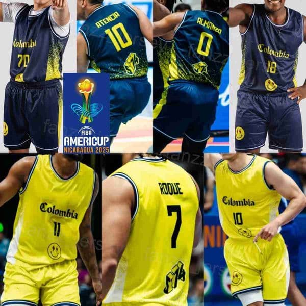 Print 25-26 AmeriCup 14 Sebastian Valencia Jerseys Colombia Basketball 22 Alvaro Pena Yildon Mendoza Jerson Caicedo Miguel Caicedo Octavio Munoz Mans Youth Woman