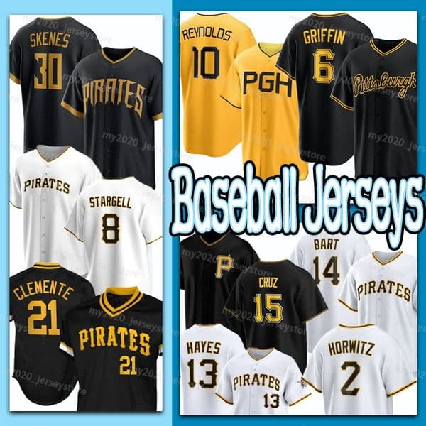 30 Paul Skenes Baseball Jersey Pittsburghss 8 Willie Stargell 21 Roberto Clemente 10 Bryan Reynolds 6 Konnor Griffin 15 Oneil Cruz Pirates 14 Joey Bart 13 Rodriguez