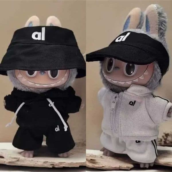 No baby dollsDesigner Brand Labubu Clothes Multiple Apparel Styles Doll Apparel Tracksuit Fashion Dolls Clothing Hat Colorful Trendy Outfit Only Clothes Y260608