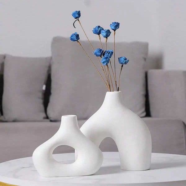 Modern Creative Artistic Vase Nordic Style Resin Vase Flower Arrangement Home Decoration Desktop Living Room Ornament Decoration L260606