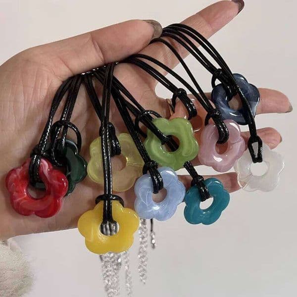 Flower Aesthetic Necklace for Women Adjustable Chain Girls Party Birthday Gift