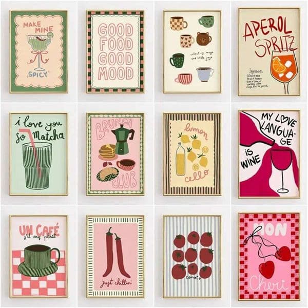Funny Quote Poster Retro Food Illustration Canvas Painting Print Coffee Lover Wall Art Picture Modern Kitchen Home Decor 26L0608