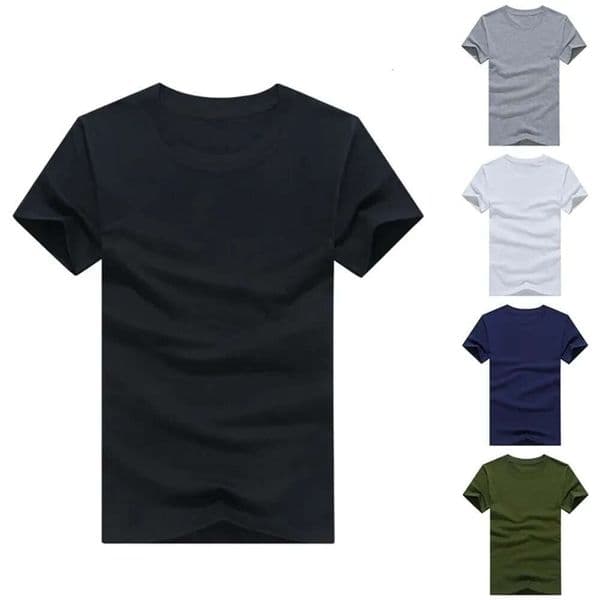Casual Style Plain Solid Color Mens T Shirts Cotton Regular Fit T Shirts Summer Tops Tee Shirts Basic Man Clothing 5Xl 240126Cj 3Dd