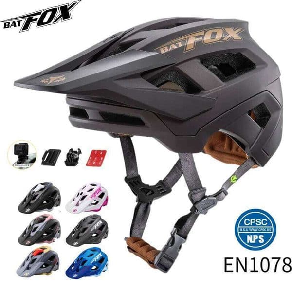 BATFOX Men Women Summer MTB Bicycle Racing Bike with Action Camera Mount for Adults New Speedframe Helmet 26Y0608