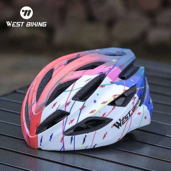 WEST BIKING Female Cycling Multicolor Integrated Lightweight Aerodynamic Road Bike Helmet Women Skateboard Helmets 26Y0608