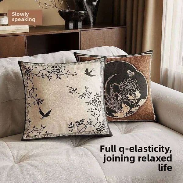 New Chinese Retro Sofa Living Room Cushion Cover Bedroom Bay Window Bedside Pillow Square Pillowcase 26L0608 Pillow case