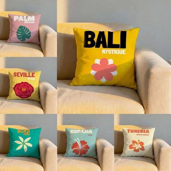 Hand Drawn Flowers Cushion Soft Reversible Durable Pillow Cover Multi-Scene Use for Home & Car Daily Comfort 26L0608 Pillow case