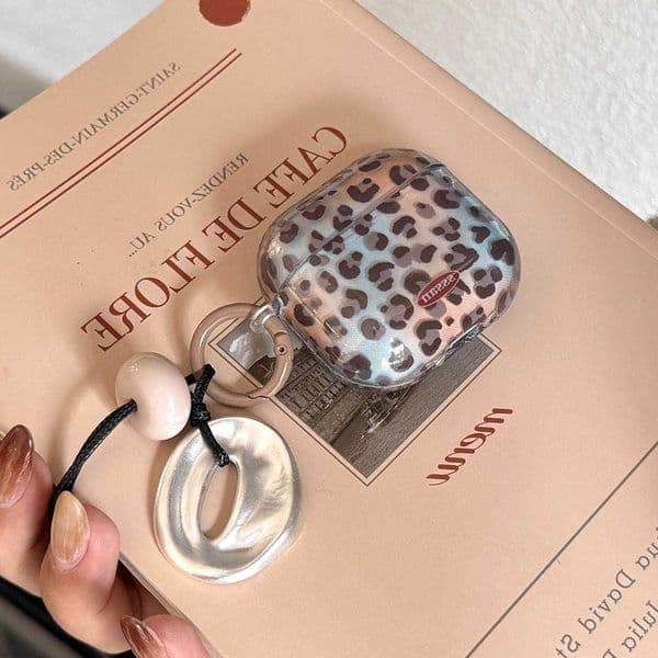 Cute Leopard Print Case For AirPods Pro 2 4 3 2 With Anti loss Art Hanging Neck Rope Earphone Clear Cover For AirPods Pro3 2025 L260608