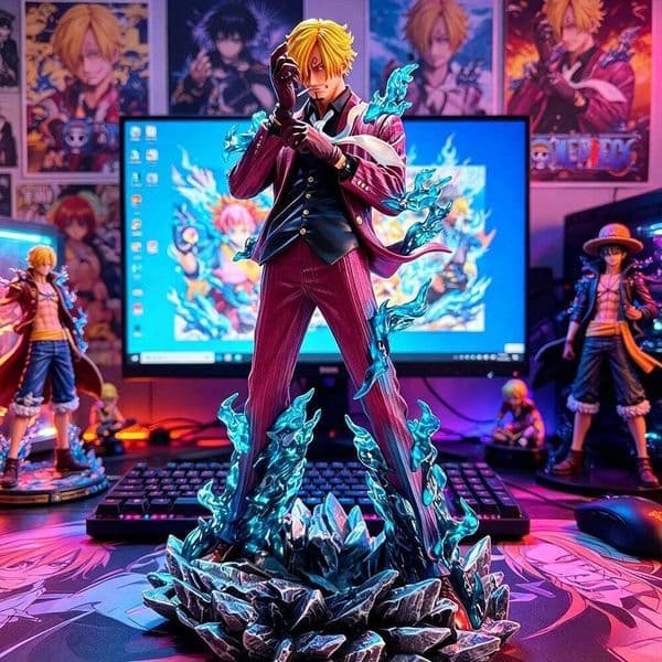 25cm/9.84in Anime Figure Diable Jambe Sanji Action Figures Pvc Statue Desktop Ornamen Collection Model Toys Gifts 26L0608