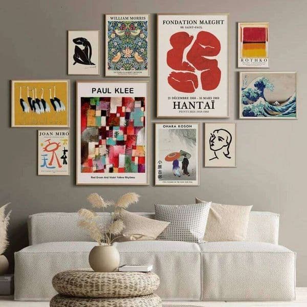 Kanagawa Hokusai Sea Waves Paul Klee Flower Abstract Wall Art Vintage Poster Decorative Painting Canvas Print Picture LivingRoom 26L0608