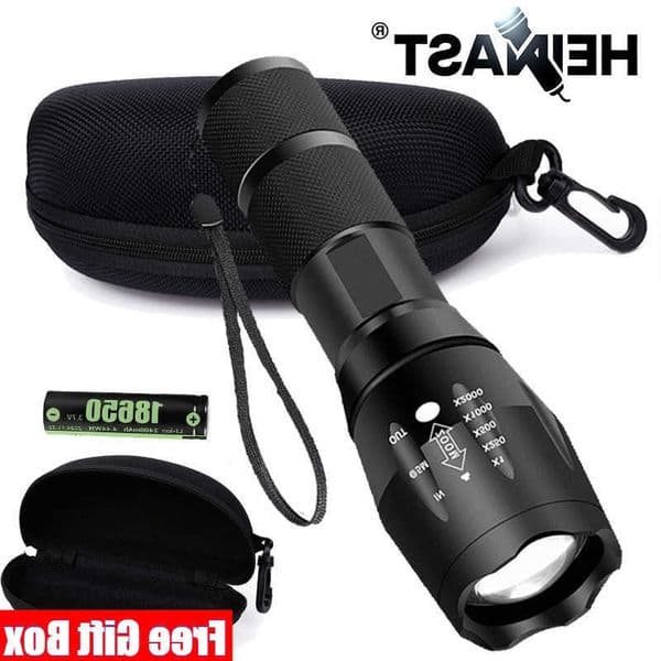 Power Led Flashlight Camping High Torch 5 Lighting Modes Aluminum Alloy Zoomable Light Waterproof External 18650 Battery Lantern M260609