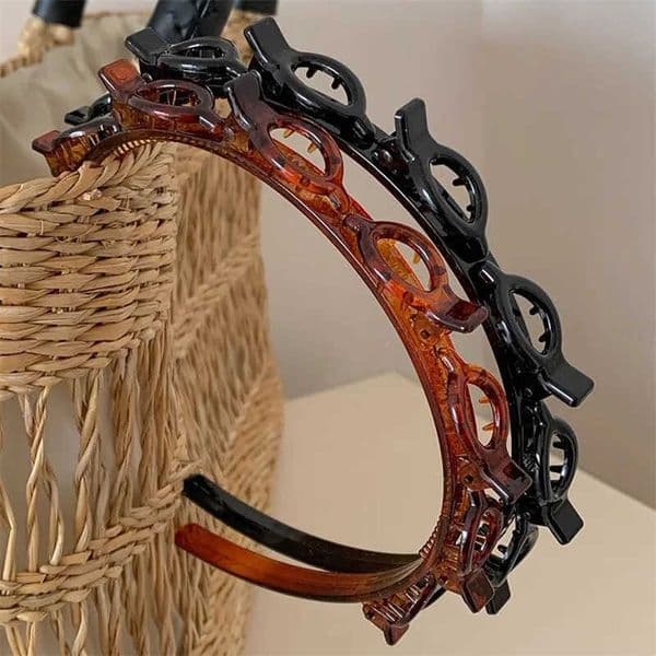Non-Slip Girls Fashion Hair Bands Women With Clips Double Layer Headbands Hairstyle Bezel Hair Hoop Hair Accessories Headwear C260608