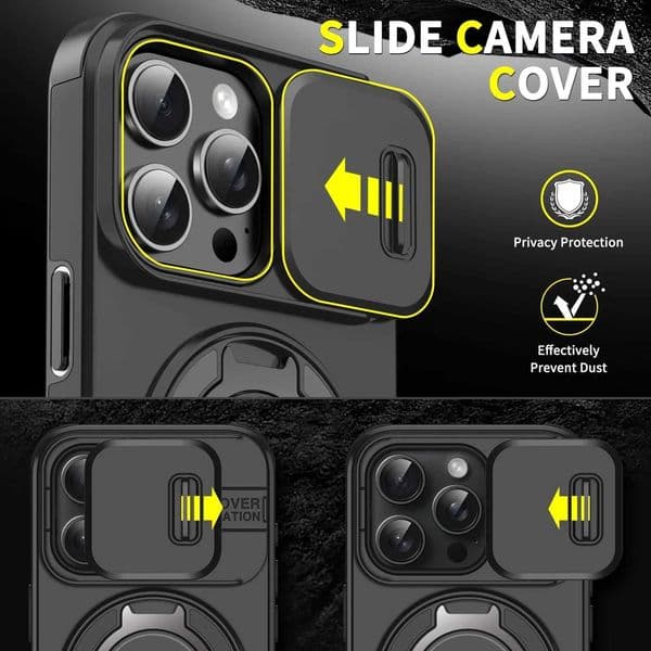 For Luxury Magnetic Wireless Charge Armor Case For iPhone 17 Air 16 15 14 13 12 11 Pro Max Slide Camera Protection Cover Z260609
