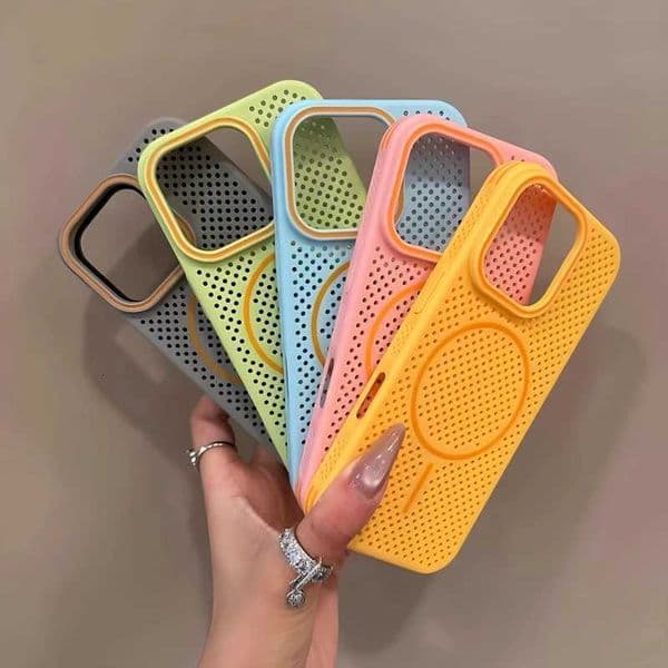 Luxury Heat Dissipation Candy Phone Case For iPhone 12 13 14 15 16 Pro Max Plus Magnetic Bumper Back Cases Cover J260609
