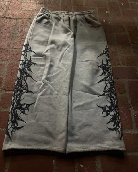 Y2K Gothic Retro Harajuku Loose Elastic Waist Cotton Straight Pants Hip-Hop Casual Joker Street Wear For Men and Women Q260609