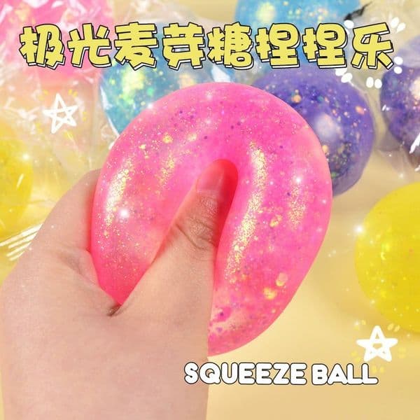Unzip Malt Sugar Ball Slow Bounce Best-Seller Aurora Glitter Stress Relief Squeeze Toy Bulk Wholesales-HR