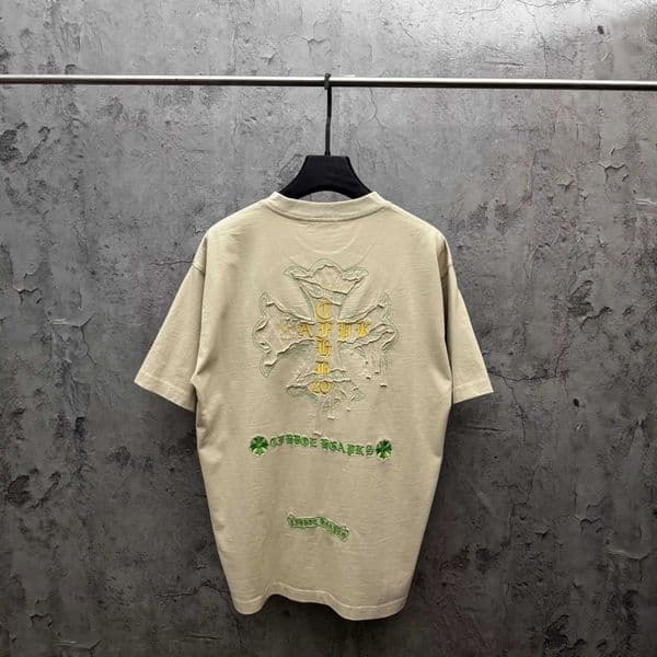 High quality designer clothing Correct version CH Chrome 2026 Summer Washed Patch Embroidery Short Sleeve T-shirt Couple StyleZMH1