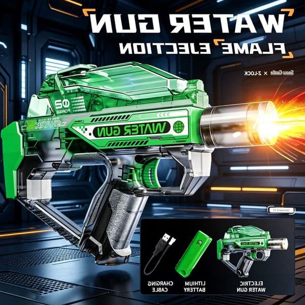 Electric Water Gun Toy Adult Water Squirt Gun with Lights and Sound Automatic Continuous Firing Watergun Beach Pool Outdoor Toy L260609