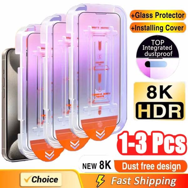 1-3Pcs Oleophobic Coating Dust Free Easy Installation Screen Protector for IPhone 17 16 15 14 13